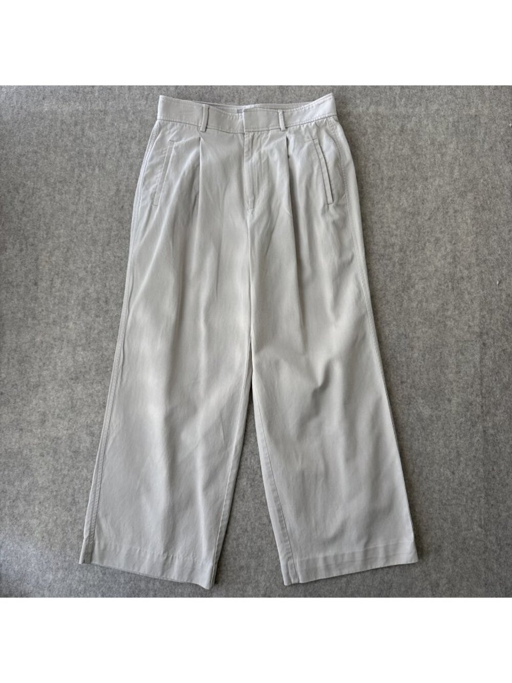 Everlane Way High Drape Pants Womens 6 Short Beige Tencel Blend Wide Leg
